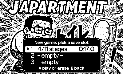 Save slot picker with three slots